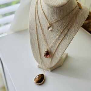 Chloe+Isabel Gold tone Multi-Layered convertible Necklace Set